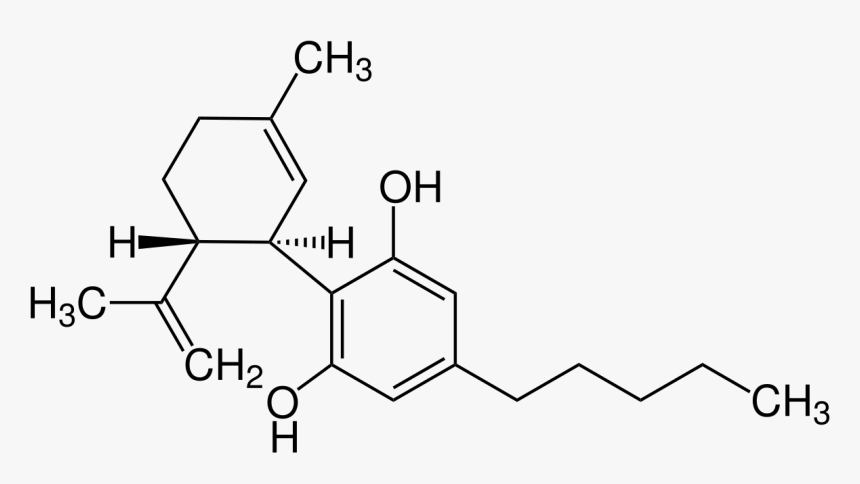 molecular structure of cannabidiol also known as CBD